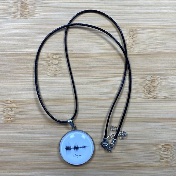 I Love You Soundwave Cabochon Necklace - Picture 3 of 3